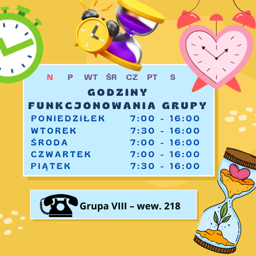 Godziny funkcjonowania grupy