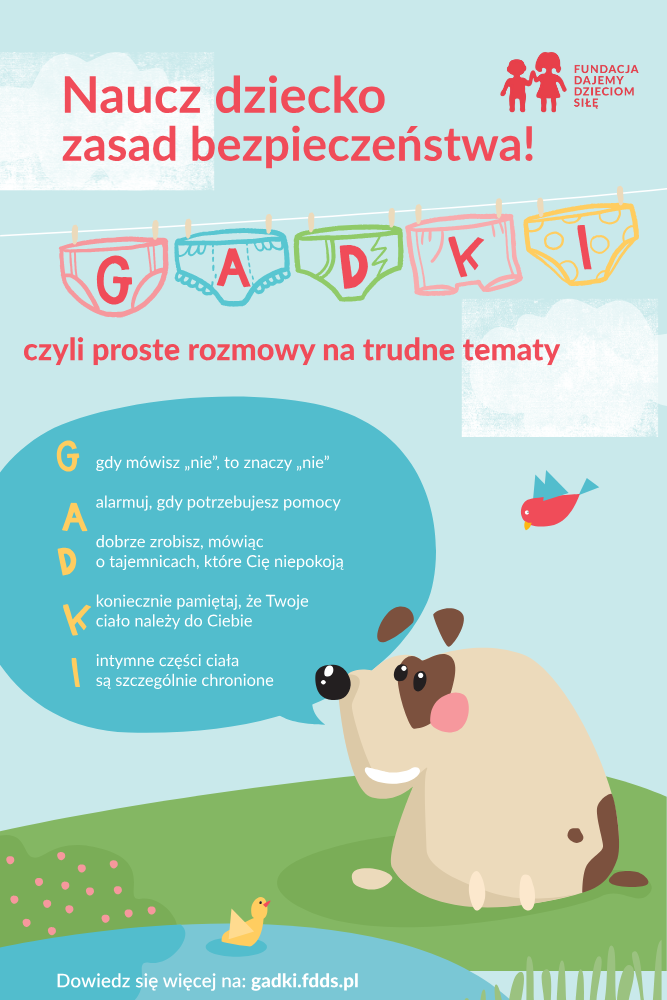 GADKI, czyli proste rozmowy na te trudne tematy, przeznaczone dla dzieci między 4 a 12 rokiem życia.